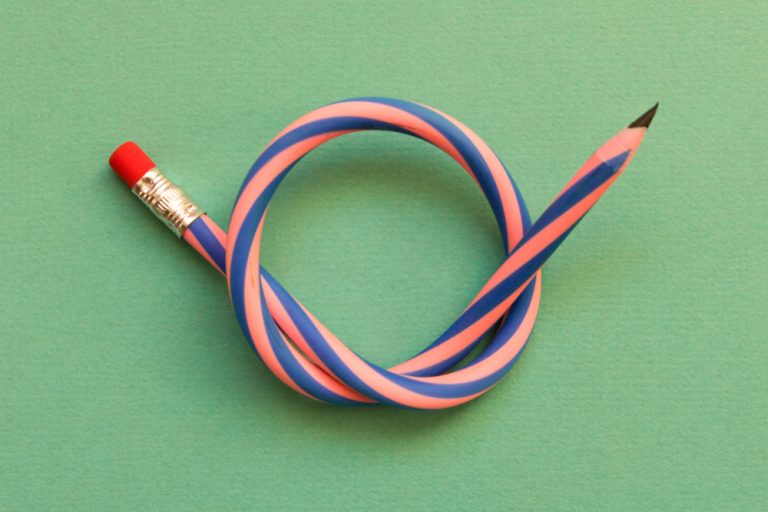 flexible pencil tied in a knot