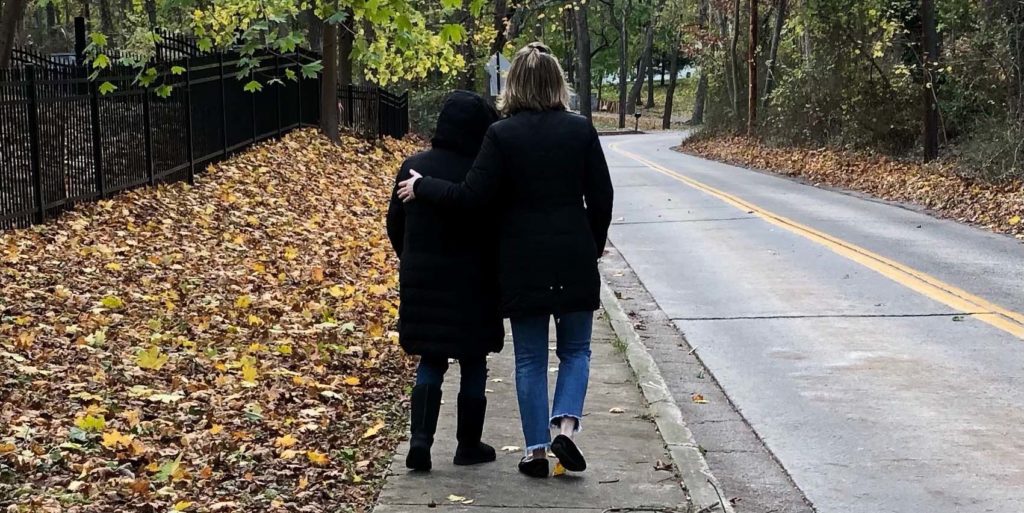 How do I lead while grieving Katherine's parents walking along a road